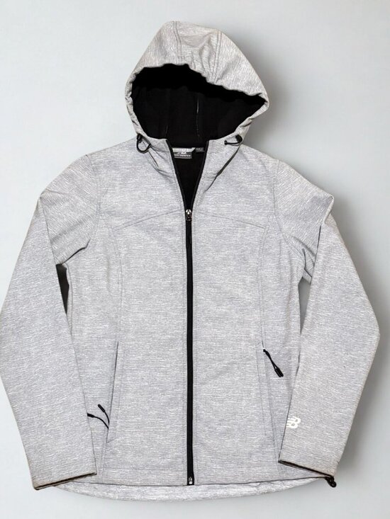 New Balance Jackets & Blazers - New Balance Gray Hooded Softshell Activewear Jacket - Small